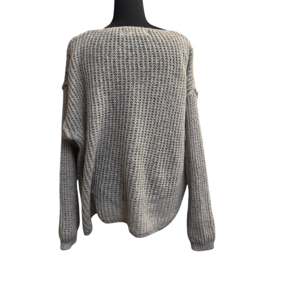 THE PORTER COLLECTIVE CRICKET Sweater Size SM Gray Grey Shimmer Italian EUC - Picture 8 of 15
